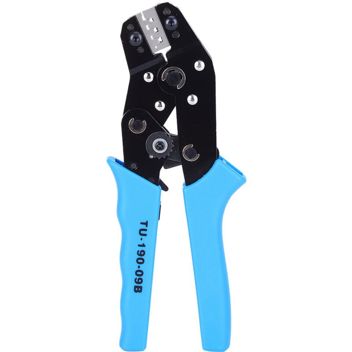 Racsnis krimpelő fogó 190mm, állítható, PVC és acél, 08B vagy 09B modellek