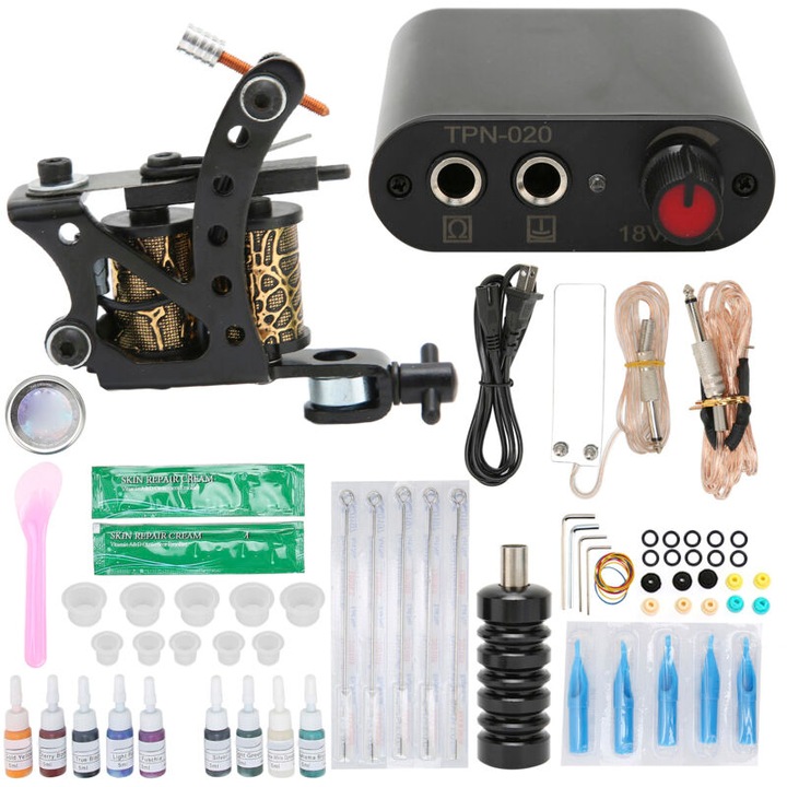 Set tatuaj profesional bobina 8 infasurari multicolor