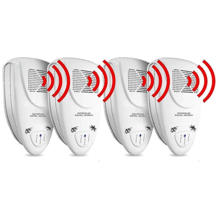 Repelent electronic ultrasonic pentru daunatori set 2 bucati alb 10x6x4cm