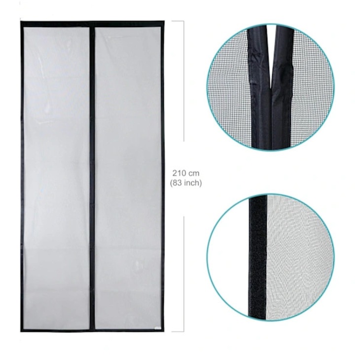Plasa de tantari pentru usa, negru, 100x210x0.1cm, fibra de sticla, set