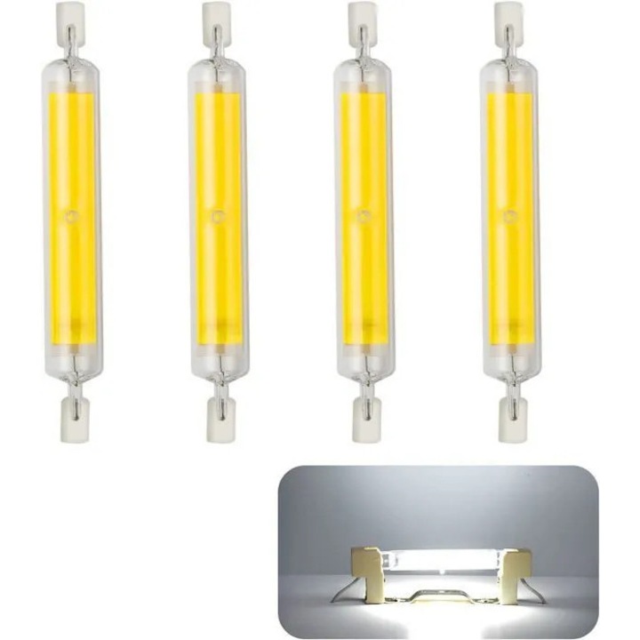 4 db R7s LED izzó készlet 118mm 20W 3000K meleg fehér szabályozható