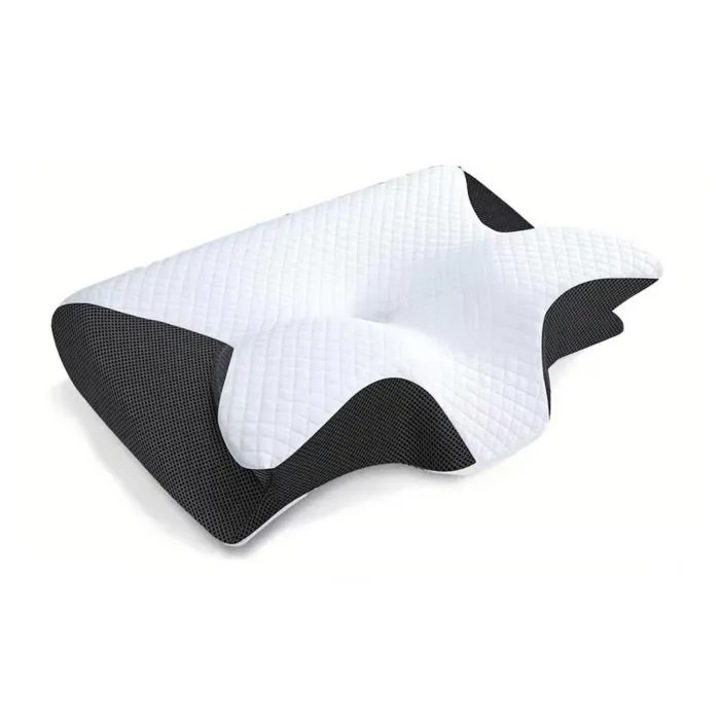2 az 1-ben ortopéd nyakpárna, ergonomikus, fekete, 1 db, 30x50cm