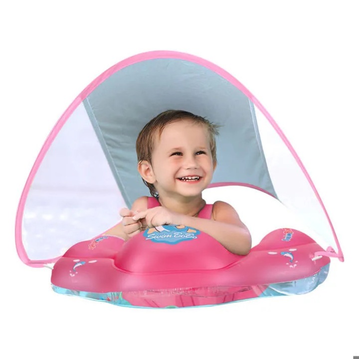 Colac bebelusi cu copertina detasabila roz 58x60x55cm set