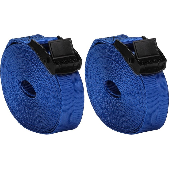 Chingi de fixare, 3m, albastru inchis, catarame aliaj zinc, set 2 buc