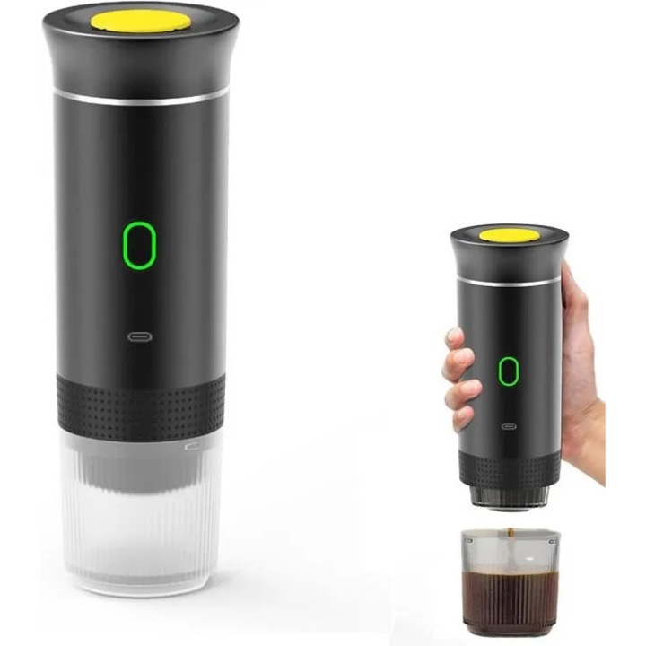 Espressor portabil autoincalzitor 60ml pentru cafea macinata si capsule