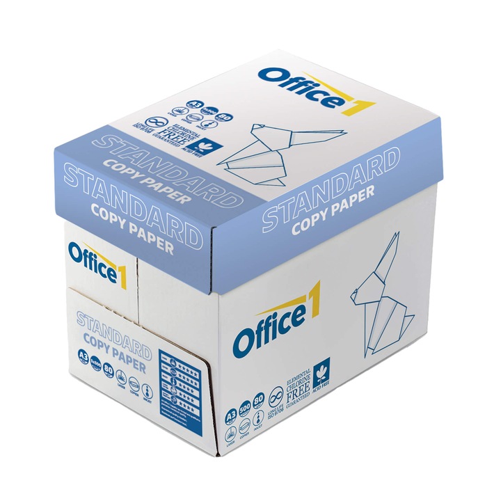 Office 1 Standard fénymásolópapír, A3, 80 g/m2, 500 lap, 5 csomag
