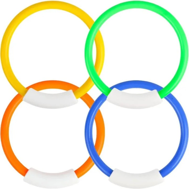 Set 4 inele scufundare colorate pentru copii multicolor