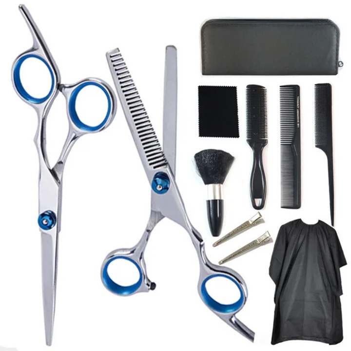 Set 7 foarfece tuns, otel inoxidabil, pieptene, 15cm