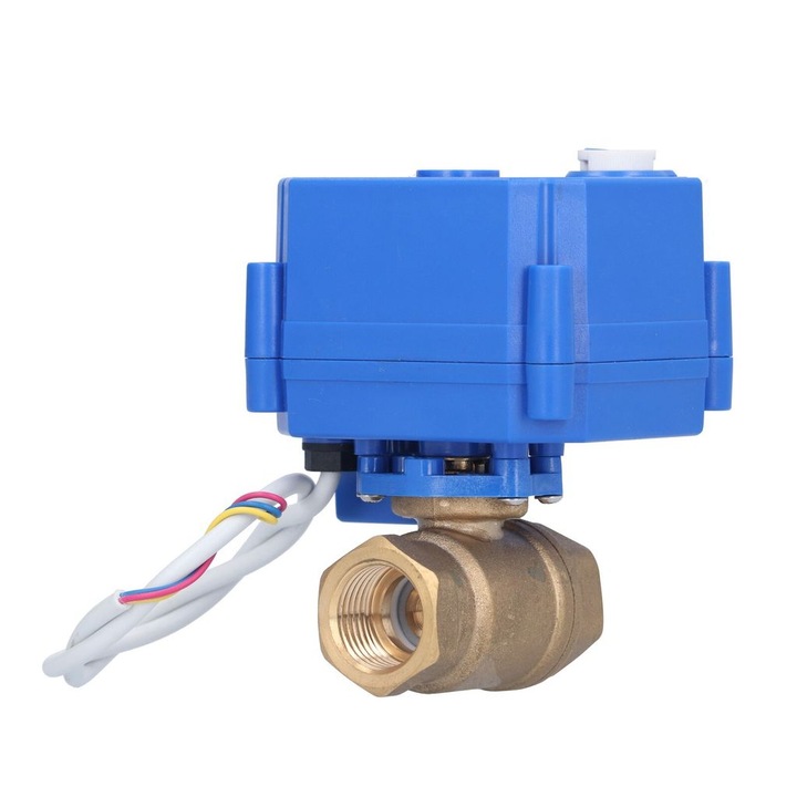 Motoros golyóscsap DN15 12V sárgaréz 100°C 1MPa