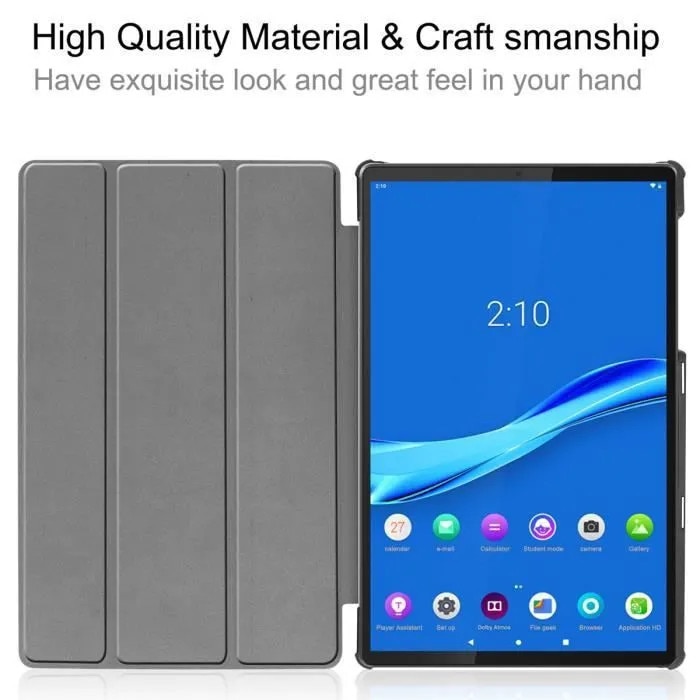 Husa Lenovo Tab M10 FHD Plus 10.3 inch, PU piele, negru, subtire usoara