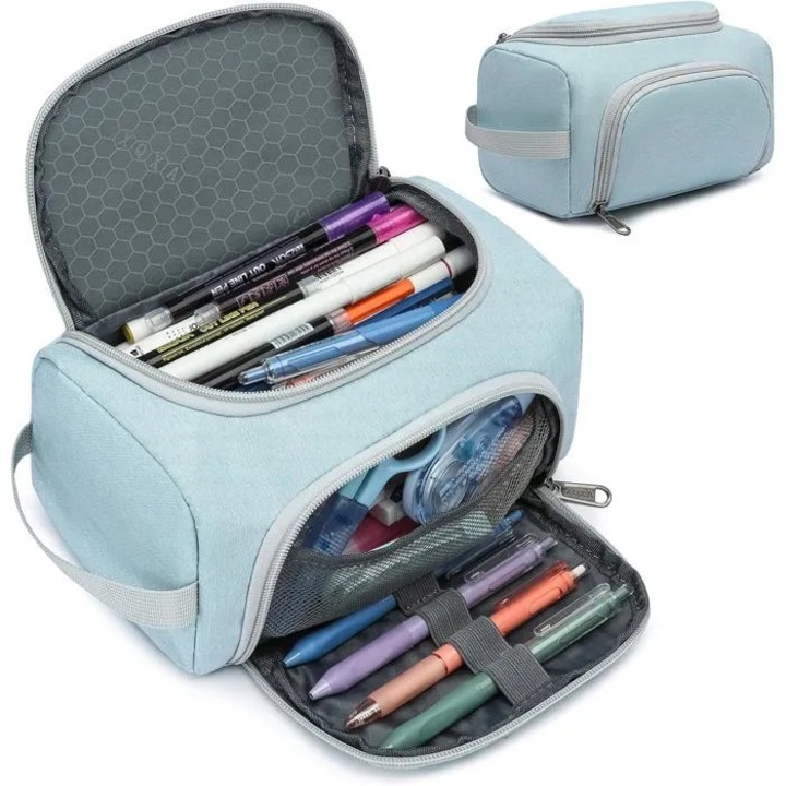 Penar mare capacitate, multifunctional, albastru, 21x12x12cm