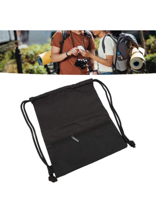 Vízálló fekete sport hátizsák 44x36cm, uniszex