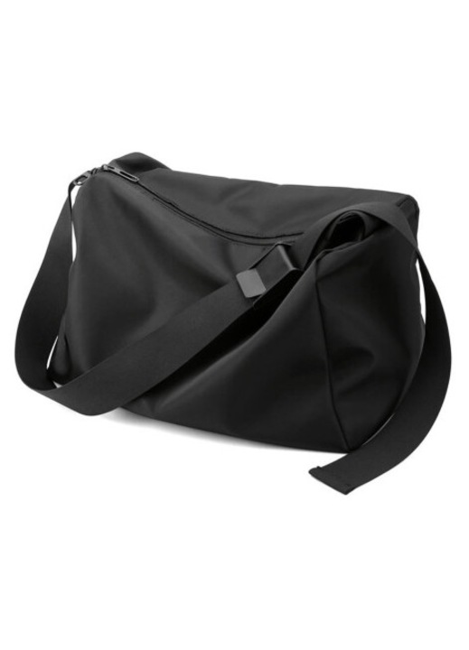 Unisex sporttáska, vízálló nylon, 38x24x24cm, cipőtartó rekesz, fekete