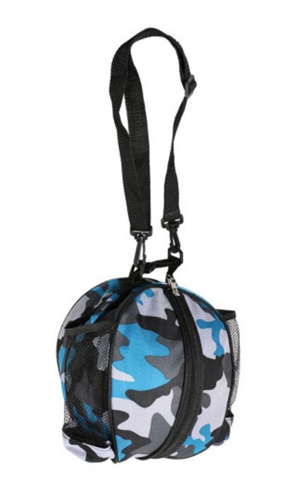 Kerek sporttáska labdához, 25cm, fekete, kék terepmintás, zöld terepmintás, piros
