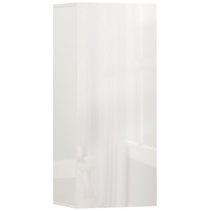 Dulap de perete, HOMCOM, MDF, sticla securizata, 30cm x 23.4cm x 71.2cm, Alb lucios