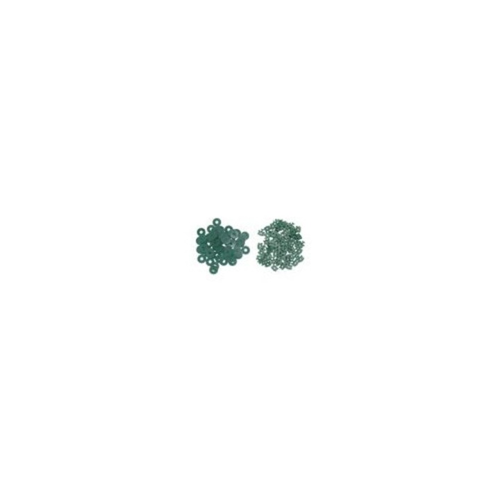 Set 100 cleme si saibe fixare folie sera plastic 20x20mm alb