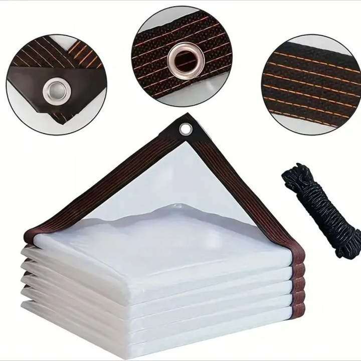 Prelata transparenta impermeabila 2x3m cu inele 10mm pentru exterior