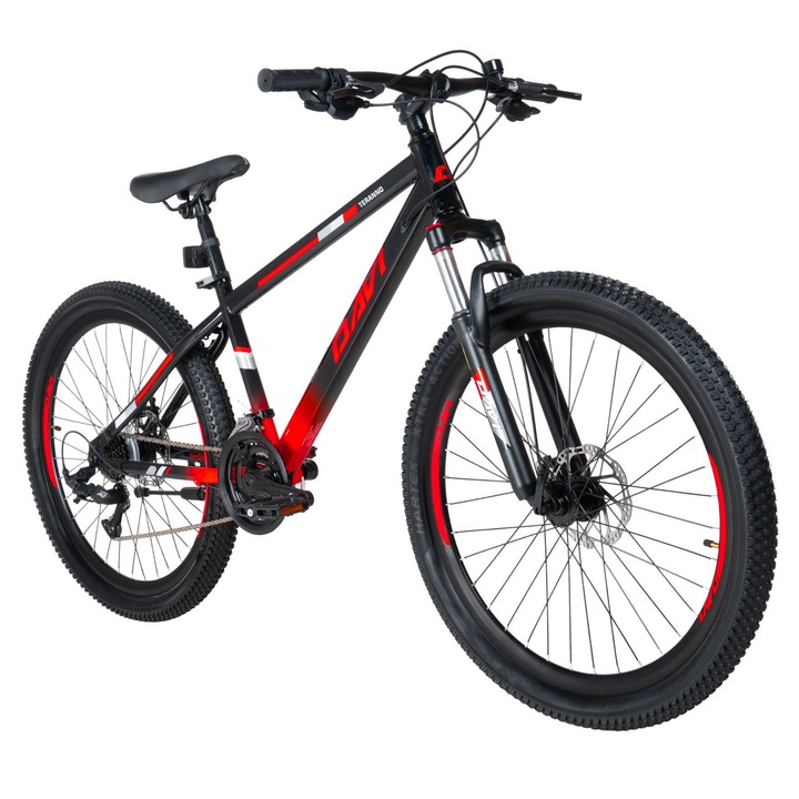 Велосипед MTB Davi Terrano 26", 145-170 см, 21 скорости, Червен/Черен