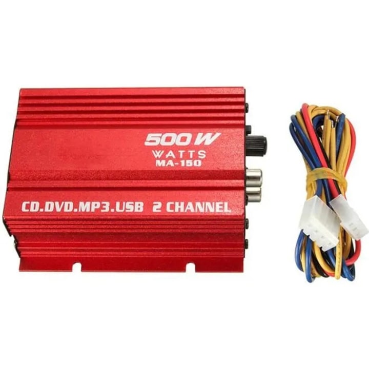 OME autós erősítő 2 csatornás 500W fekete kompakt