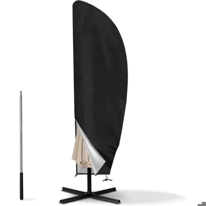Napernyő védőhuzat, Oxford 420D, fekete, 265x70x50cm, szett