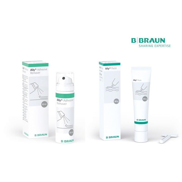 Kit de grija B. Braun pentru stoma – pasta de etansare si spray pentru indepartarea adezivului