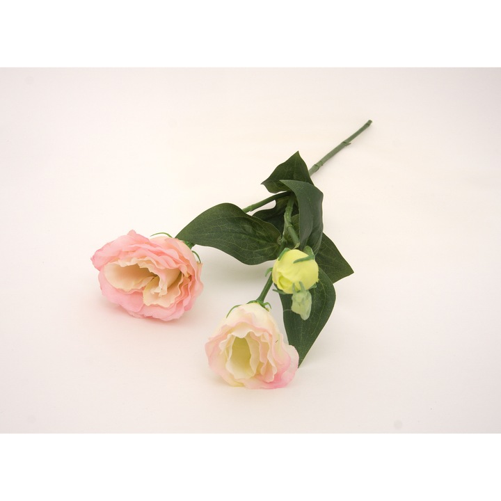 Mű Lisianthus szál, rózsaszín színű, H 65 cm, B.S.P. / AN 036-3