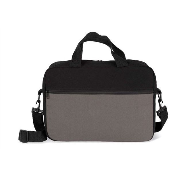 Geanta Business din bumbac 100% pentru Laptop 15" si documente, Kimood KI0435, Light Titanium/Black, U