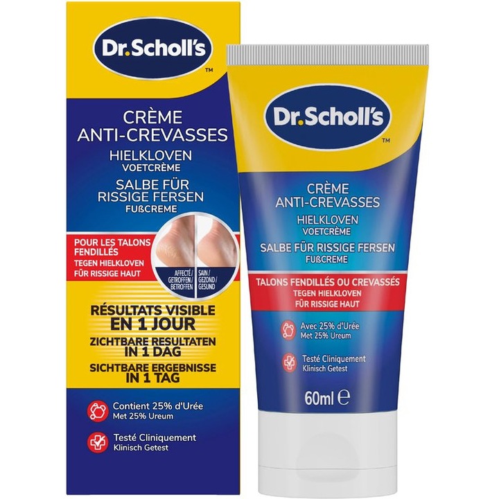Crema reparatoare pentru calcaie crapate Dr.Scholl's, Active Repair K+, 25% Uree si Keratina, 60 ml