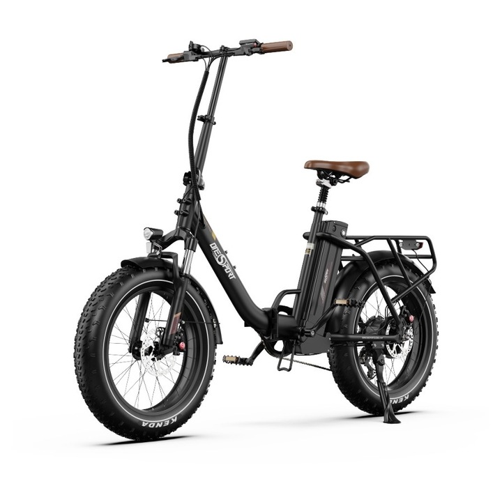 Bicicleta Electrica Pliabila ONESPORT OT16 Max, Motor 500W, Baterie 48V 18Ah, Autonomie pana la 120 km, Shimano 7 Viteze, Frane Hidraulice, Anvelope 20", Negru
