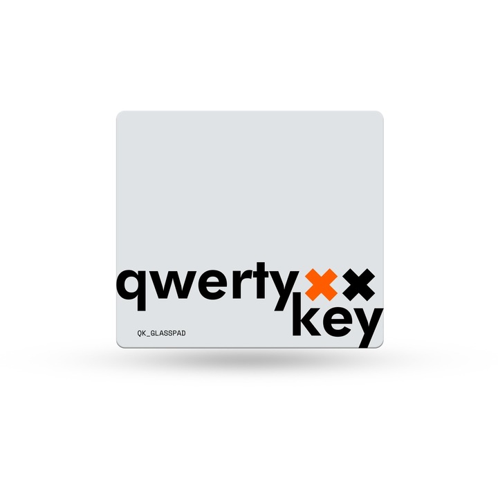 Mousepad Gaming QwertyKey Esports Glass Alb 3.2mm Anti-Slip TPU