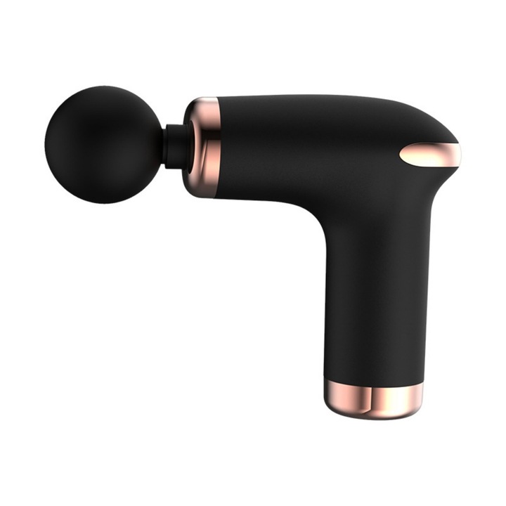 Mini aparat de masaj cu vibratii, portabil, reglabil pe mai multe trepte, oprire automata, frecventa variabila, ideal pentru relaxarea musculara, 12 x 13 x 5 cm, 1200 mA, negru
