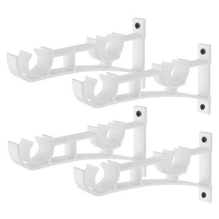 Set 4 suporturi metalice pentru draperii, negru, 1-3cm, rezistent 50kg