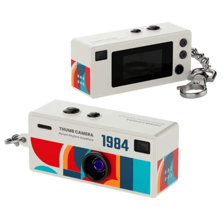 Mini camera digitala tip breloc G6, 1080P, retro, culoare alb