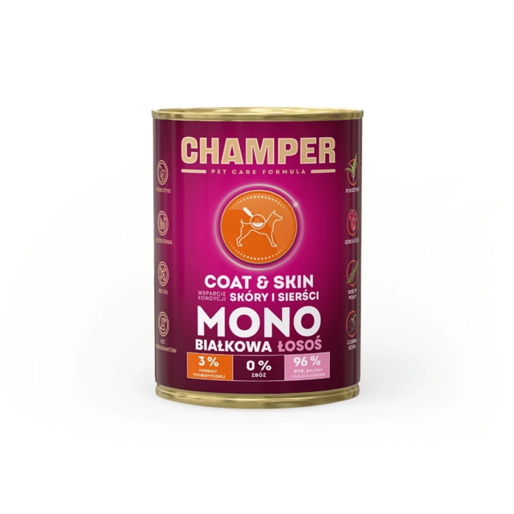 Hrana cu somon pentru caini CHAMPER Bones Joints 400 g monoproteica