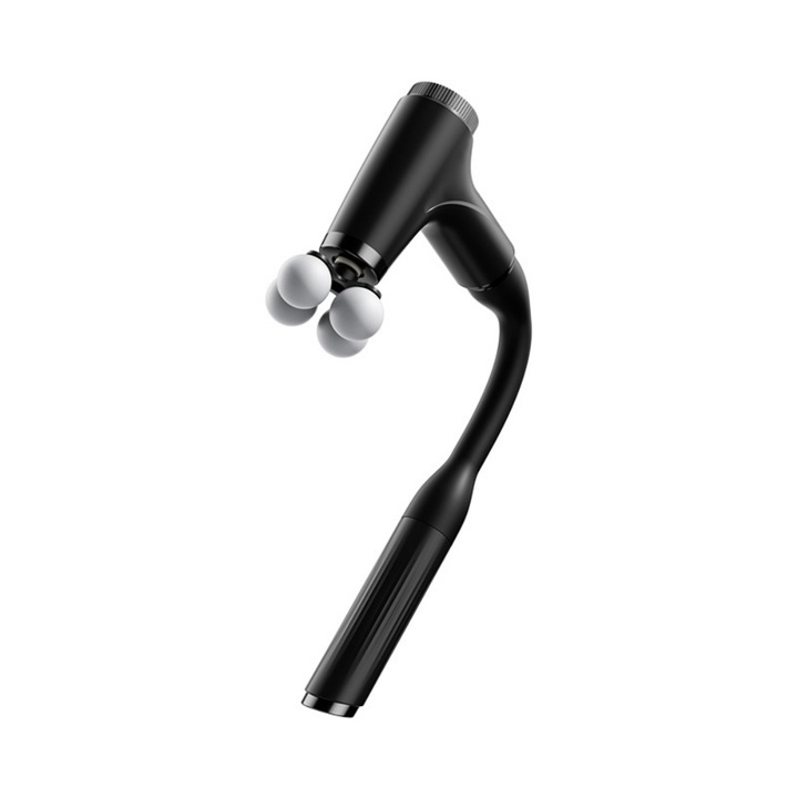 Pistol multifunctional pentru masaj fascial, reglabil pe mai multe trepte, cu capete multiple, potrivit pentru mai multe zone ale corpului, antiderapant, 1500 mAh, negru