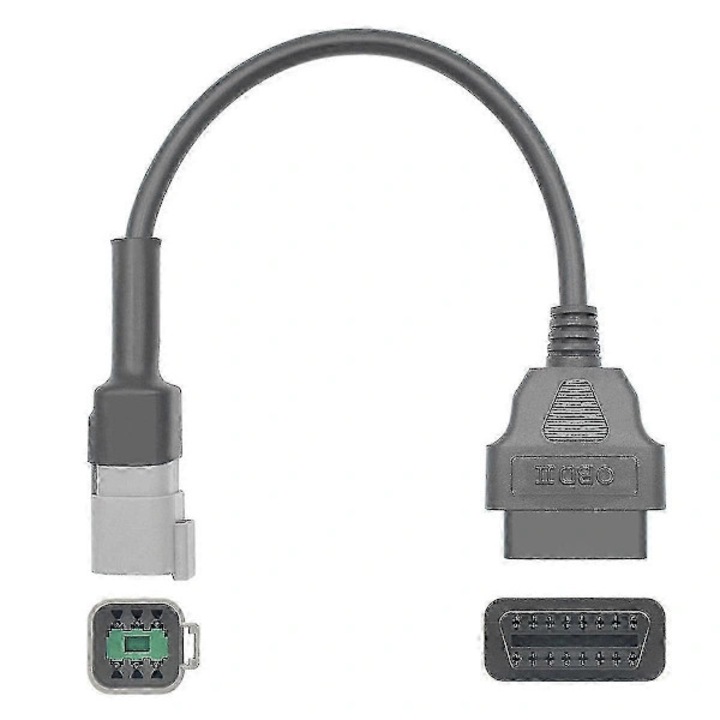 Адаптер за диагностичен кабел OBD2 за Can-Am ATV/UTV, от 6 пина към 16 пина, съвместим със скенери OBD2/OBDII и 327 v1.5, от ABS, Черен, 1 бр