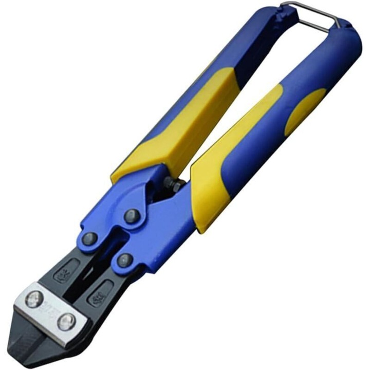 Kábel- és drótvágó fogó, szénacélból, ergonomikus csúszásmentes markolat, rozsdaálló, kék/sárga, 1 db