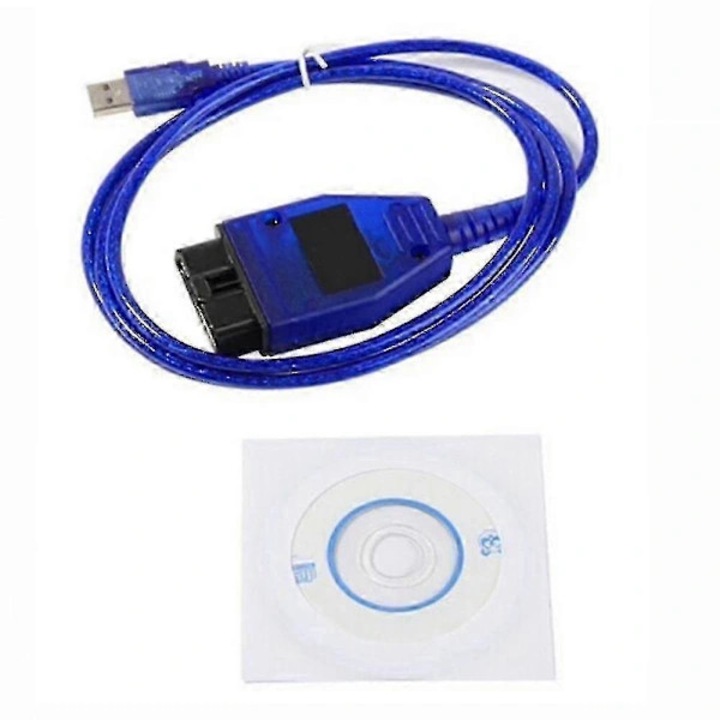 Autó diagnosztikai kábel/OBD KKL VAG-COM 409.1, USB csatlakozóval, VAG kompatibilis, ABS-ből, Kék, 1 db