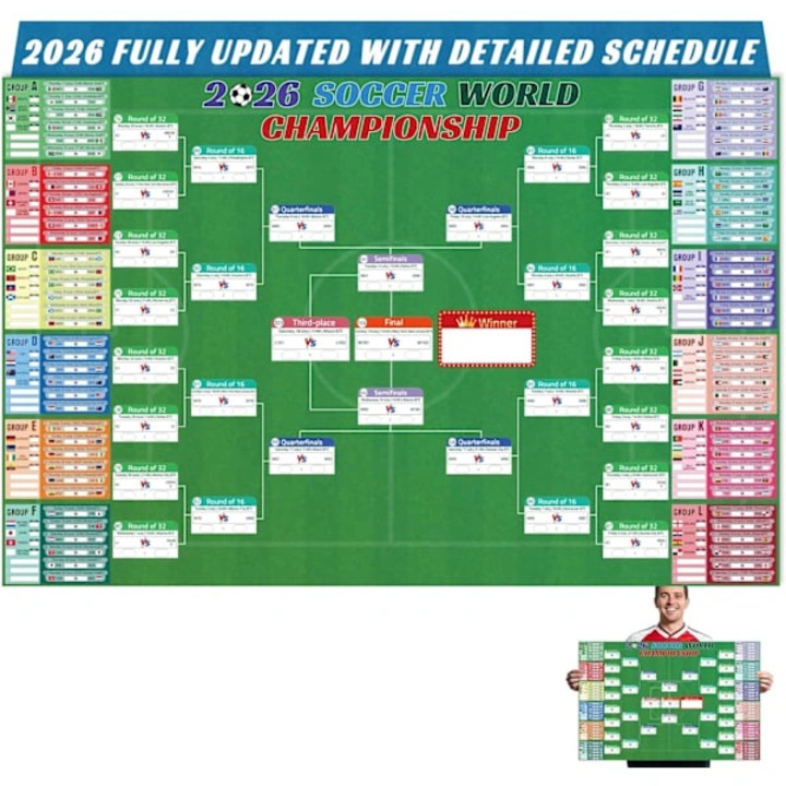 Poster program Campionatul Mondial Fotbal 2026, 180x120cm, multicolor, decor perete