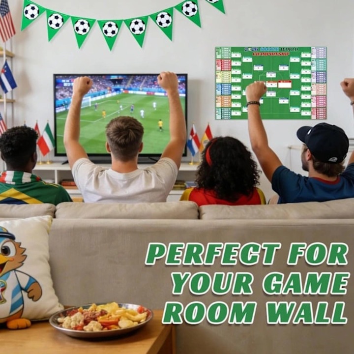 Poster program Campionatul Mondial Fotbal 2026, 180x120cm, multicolor, decor perete