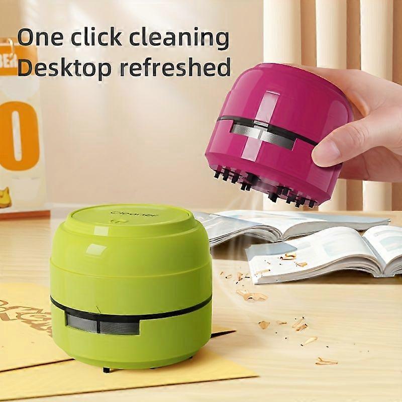 Aspirator de birou mini, fara fir, roz, compact, portabil