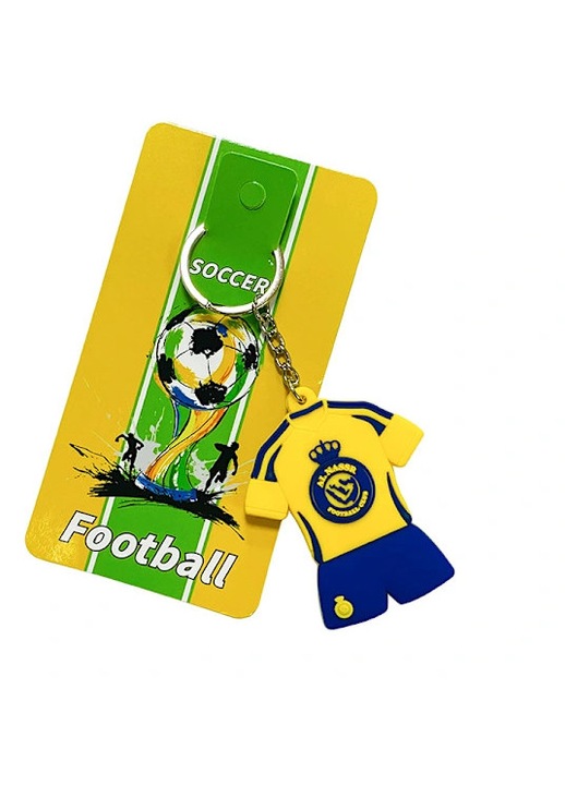 Szilikon kulcstartó, 2 darabos szett mini csapatmezekkel, 1:1 reprodukció, strapabíró fémgyűrű, Real Madrid 9. sz. / Mbappe, Többszínű, 6.5x5.2 cm