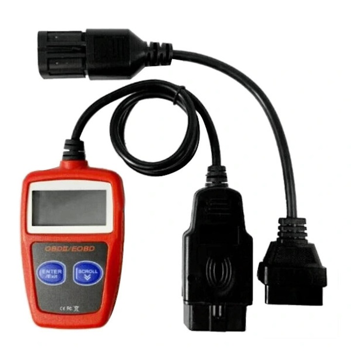 OBD2 MS309 diagnosztikai szkenner, kódolvasó OBD2 járművekhez, kompatibilis 1996+ járművekkel, CAN támogatás és 7 nyelv, 8 tűs adapterrel ATV-hez, Piros, 1 db