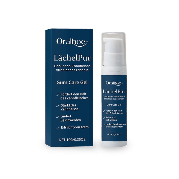 Gel pentru gingii Oralhoe LachelPur, gel de ingrijire gingivala cu extract de menta si musetel, calmeaza gingiile sensibile si reduce sangerarea, Alb, 10 g
