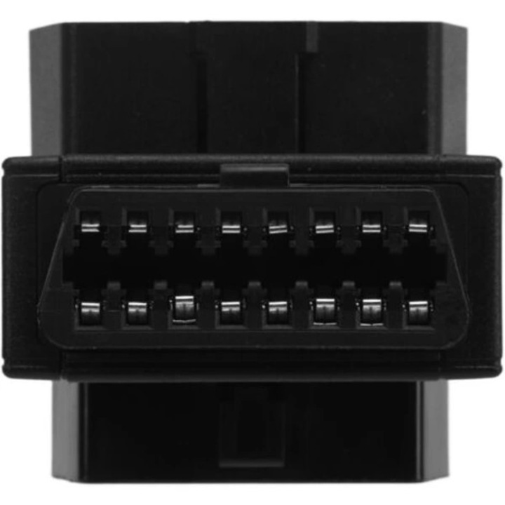 Адаптер OBD2 16 пина, сплитер Plug and Play за 2 порта, от ABS, съвместим с OBD2 скенери и донгъли, Черен, 1 бр