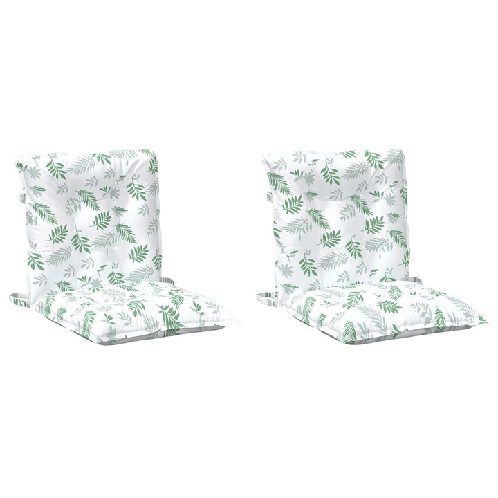 vidaXL Kültéri párna 2 pcs Finom levélminta 100 x 50 x 7 cm Szövet 377725