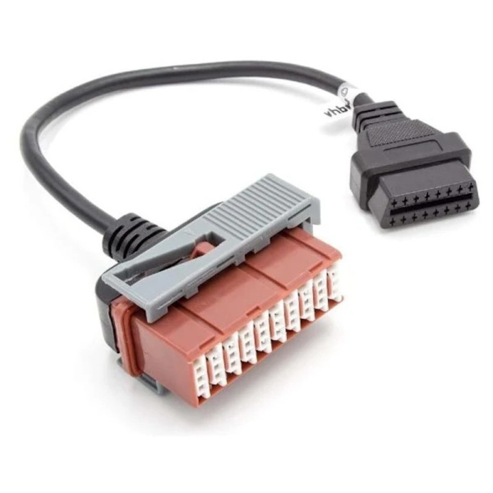 Cablu adaptor OBD2 30-pin la 16-pin, adaptor diagnostic Plug & Play, pentru Peugeot/Citroen (PSA), lungime 30 cm, negru/maro, 1 buc