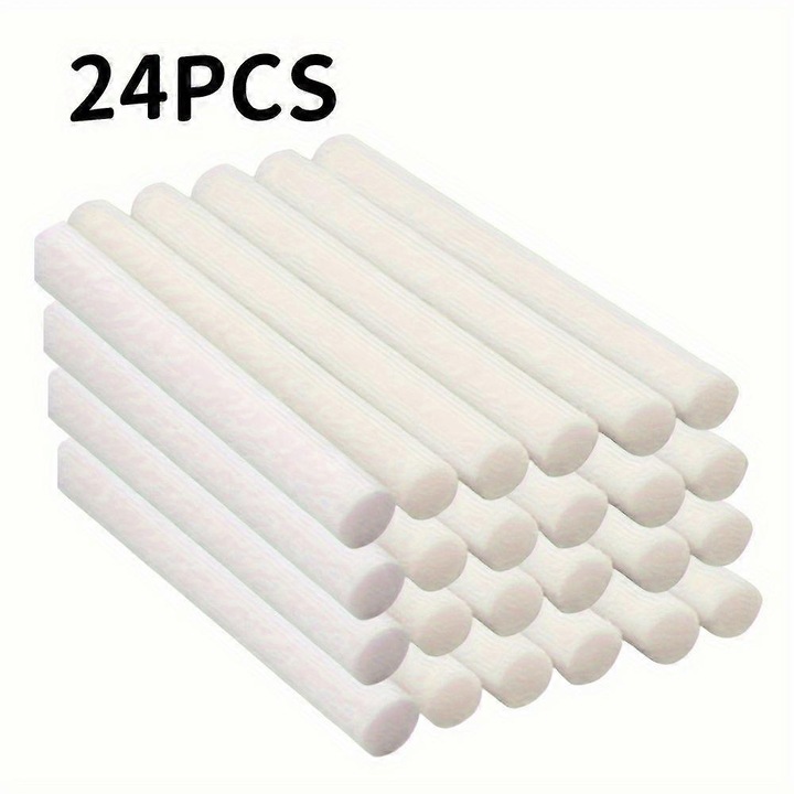 24 darabos készlet, szűrőrudak/tartalék szivacsok univerzális USB párásítóhoz, nedvszívó, porózus, fehér