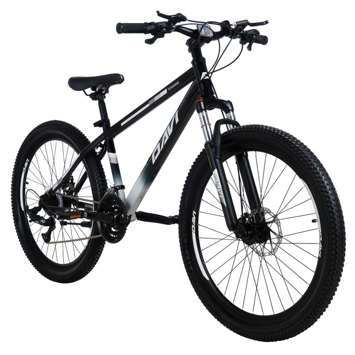 Велосипед MTB Davi Terrano 26", 145-170 см, 21 скорости, Черен/Бял