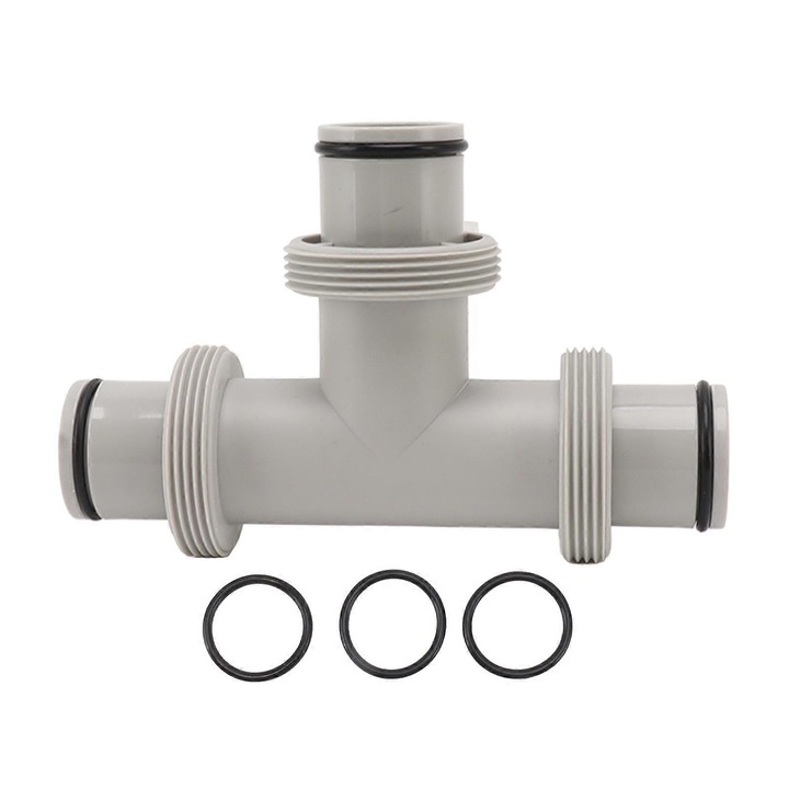 Supapa furtun piscina, 2 in 1, plastic, 3.8x18cm, set
